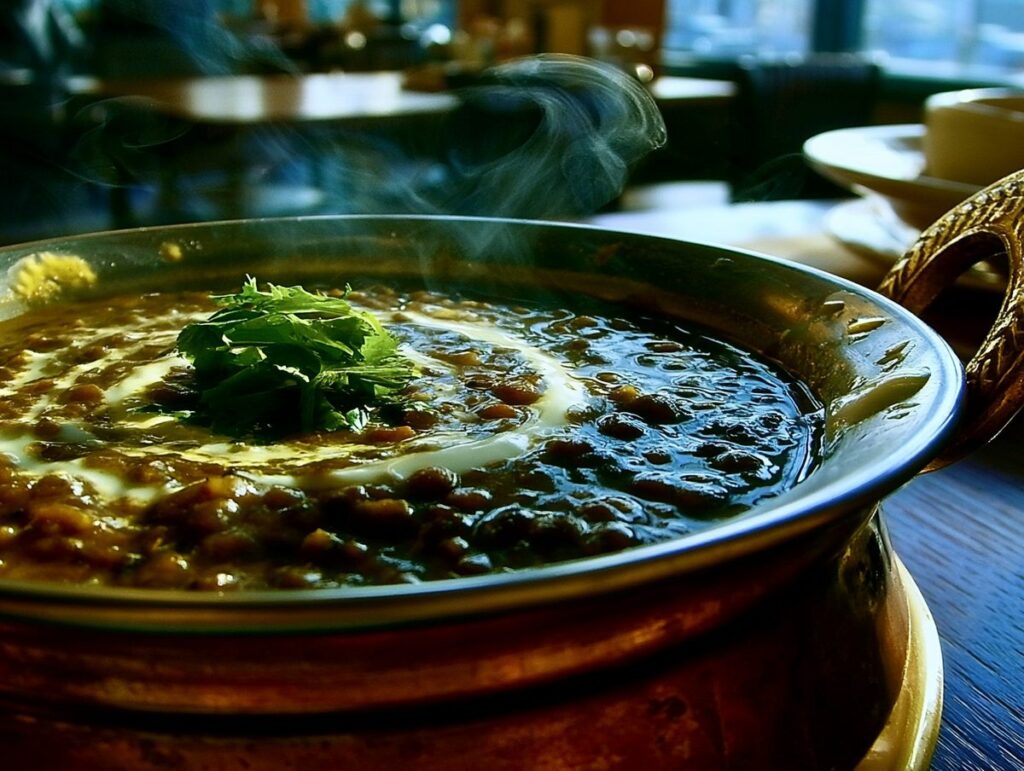 	Dal makhani — black lentils and kidney beans simmered overnight with butter and cream, Punjab, Mughal Corridor