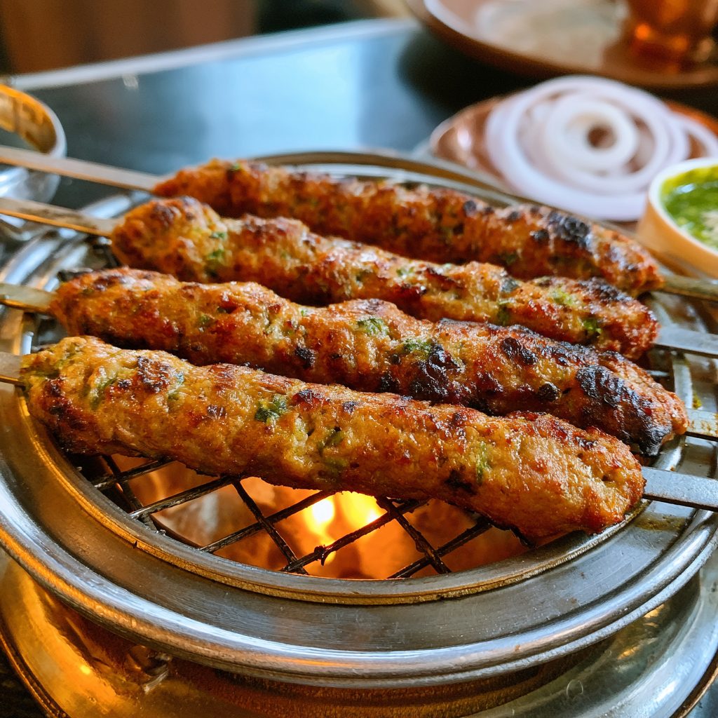 Kakori kebab — melt-soft minced mutton skewers, Lucknow's Kakori, Mughal Corridor