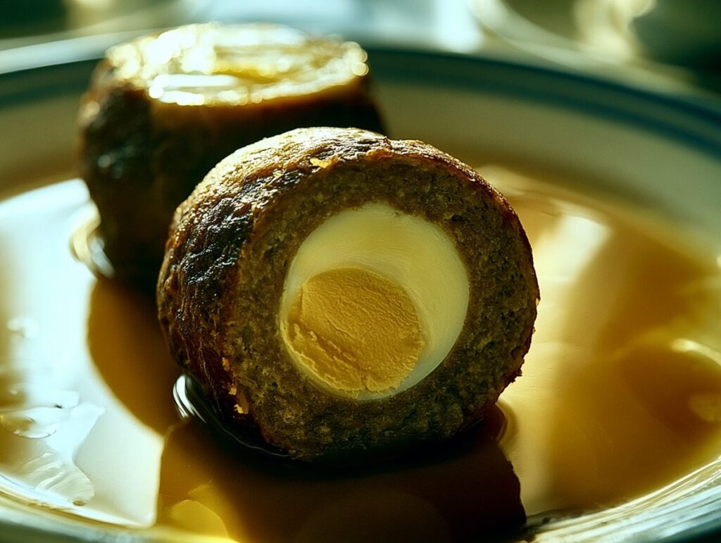 Nargisi kofta — a boiled egg wrapped in spiced mince, fried and set in yogurt gravy, Mughal Corridor