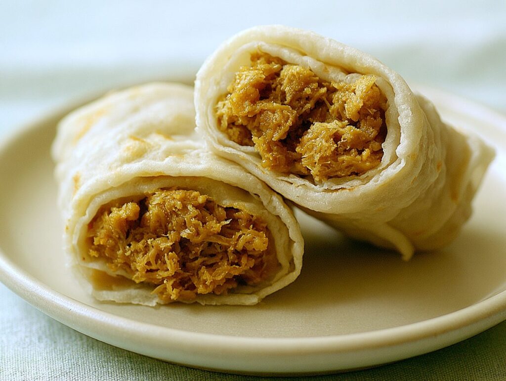 Patishapta — rice-flour crepes filled with coconut and date palm jaggery, River Delta